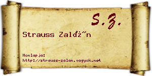 Strauss Zalán névjegykártya